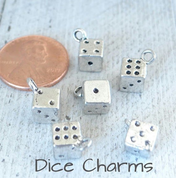 12 Pc Dice Charm Playing Dice Charm Dice Charms Charms Etsy