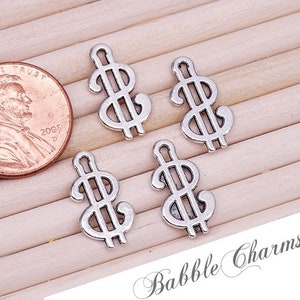 12 pc Dollar sign, money symbol, money, alloy charm, charm, charms, box 17