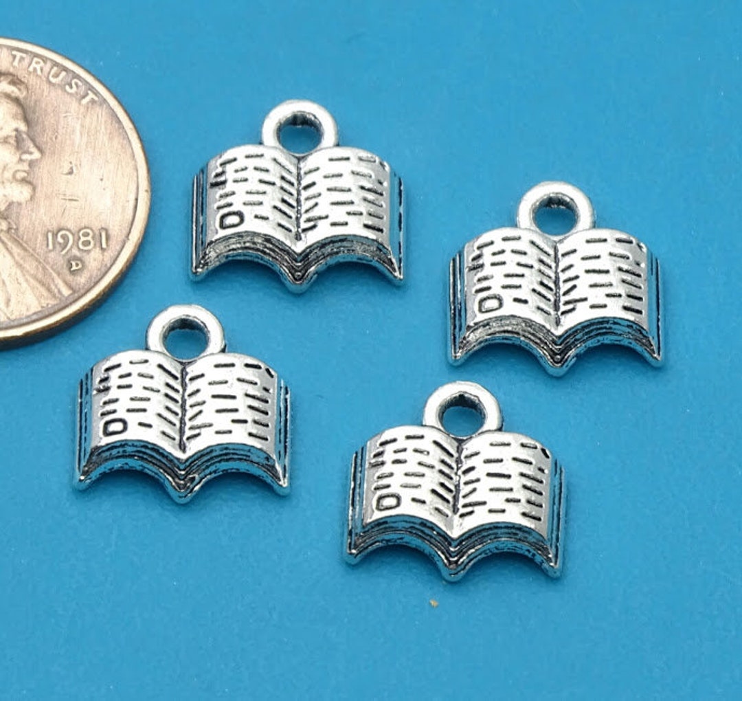 12 Pc Book Charm Book Open Book Charm Charm Charms Etsy
