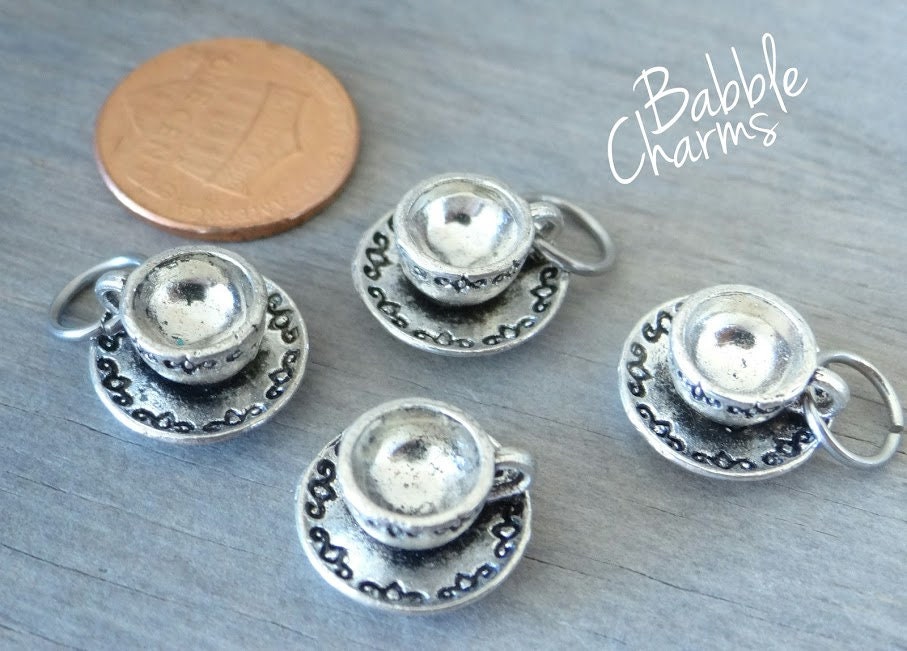 12 pc Tea cup tea cup charm tea cups charm. Alloy charm Etsy