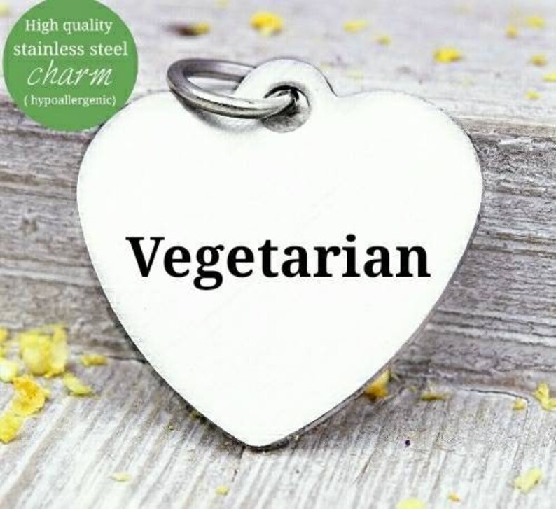 steel charm 20mm very high quality..Perfect for jewery making and other DIY projects vegetarian charm Vegetarian Vegan charm