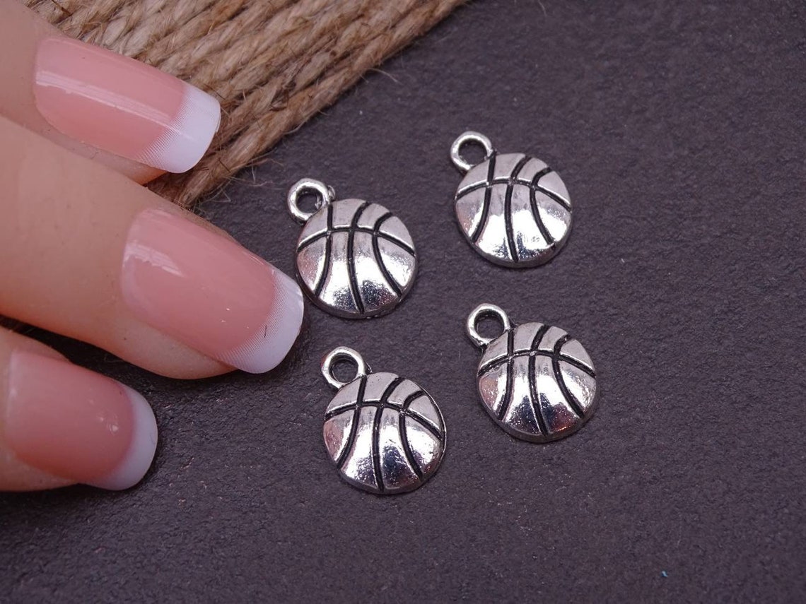 12 pc basketball basketball charm sports charms. Alloy charm Etsy