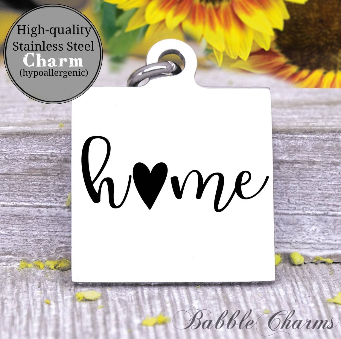Home home charm charm Steel charm 20mm very high Etsy