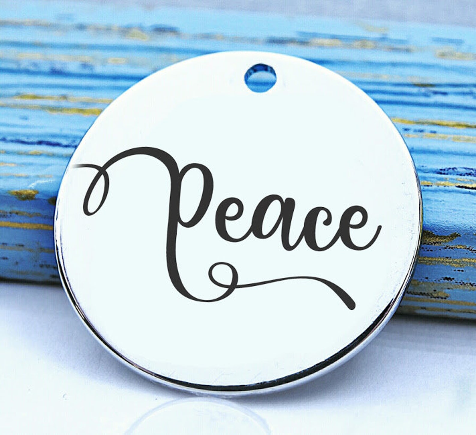 Peace Peace Charm Have Peace Peaceful Charm Steel Charm Etsy
