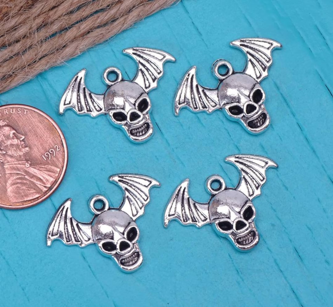 Totenkopf-Brosche Aus Legierung - 2er Set, Vintage-Style, Ca. 39x26 Mm