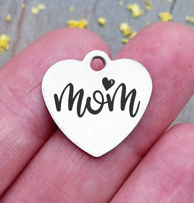 Mom Mom Charm Mother Mama Mommy Mom Charms Steel Charm Etsy