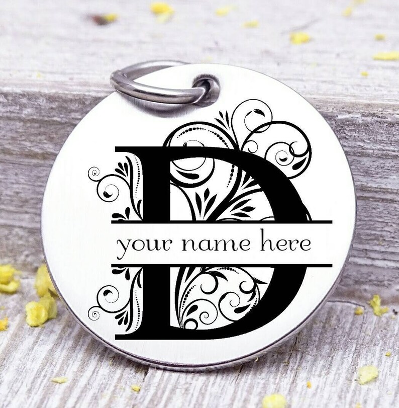Name Charm Alphabet Personalized Charm. Steel Charm 20mm Etsy