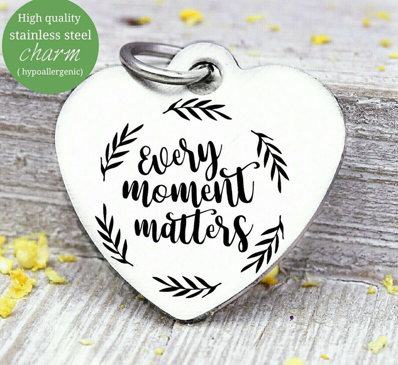 Steel charm 20mm very high quality..Perfect for DIY projects Collect moments not things collect moments charm