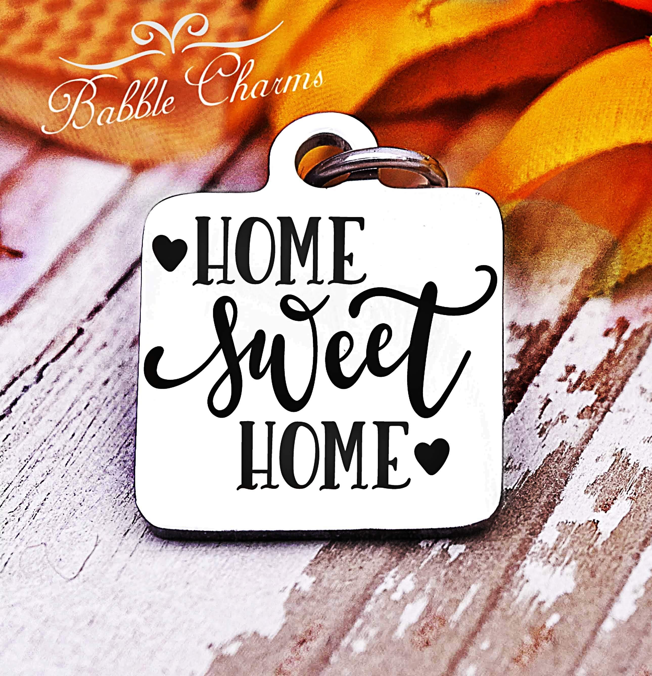 Home sweet home Home charm Steel charm 20mm very high Etsy