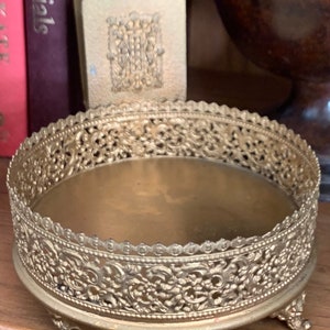 Antique 1920 Apollo Studios New York Ormolu Filigree Ashtray Match Holder #4040 RARE Art Deco Brass Metalware Arts & Crafts