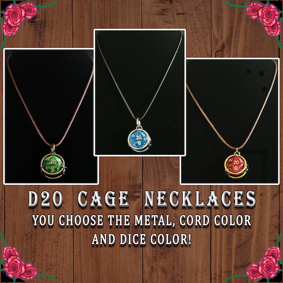 D20 Dice Cage Necklace