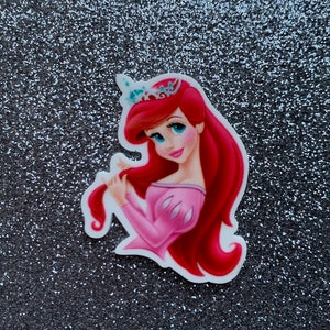 5pc. Little Mermaid Resin, Planar, Flatback, Cabochon, Bow Center