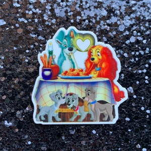 5pc. Vintage Lady and the Tramp Resin, Planar, Flatback, Cabochon, Bow Center, Slime Charm