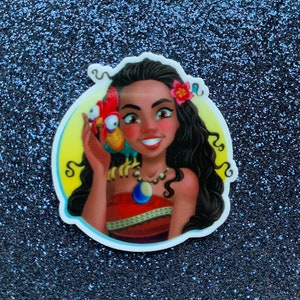 5pc.  Moana and Friends, Resin, Planar, Flatback, Cabochon, Bow Center