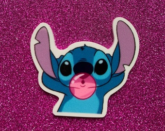 5pc. Stitch Bubblicious Resin, Ohana Means Family, Planar, Flatback, Cabochon, Bow Center, Slime Charm, Flat Back