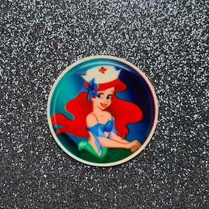 5pc. Little Mermaid Nurse Resin, Planar, Flatback, Cabochon, Bow Center