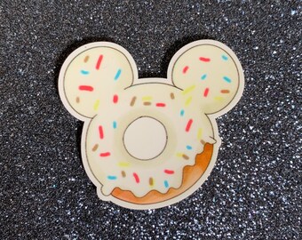 5pc. Mickey Mouse and Minnie Mouse Donut, Lollipop, Disneyland, Planar, Flatback, Cabochon, Bow Center, Faux Food