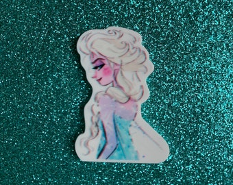 5pc. Elsa in Ice, Watercolors, Winter Time, Resin, Planar, Flatback