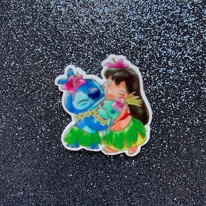 5pc. Lilo and Stitch Resin, Planar, Flatback, Cabochon, Bow Center, Slime Charm