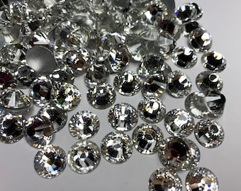 1440pcs Clear Crystal Flat Back Round Glass K9, Rhinestones Flatback Rhinestone Crystals Glass beads ss3, ss4, ss5, ss6