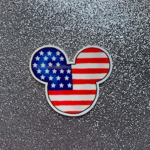 5pc. Minnie Mouse 4 juillet, Disneyland, Planar, Flatback, Cabochon, Bow Center