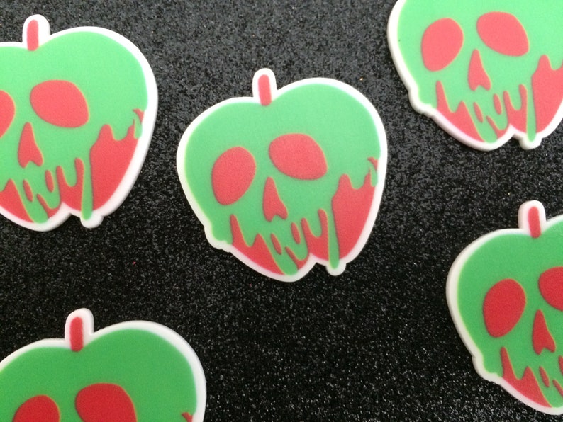 Snow White Evil Queen Mirror Mirror on the Wall Resin Planar Birthday Party Villain 5pc Poison Apple Slime Charm Flatback Bow Center