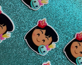 5pc. Lilo Resin, Planar, Flatback, Cabochon, Bow Center, Slime Charm, Flat Back