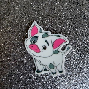 5pc.  Pua, Moana, Resin, Planar, Flatback, Cabochon, Bow Center