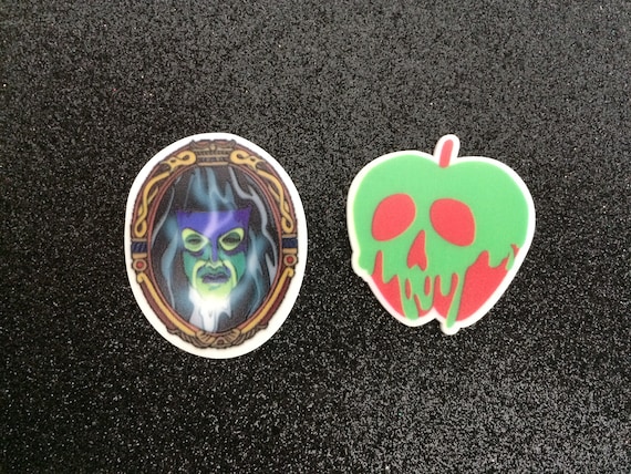Snow White Evil Queen Mirror Mirror on the Wall Resin Planar Birthday Party Villain 5pc Poison Apple Slime Charm Flatback Bow Center