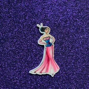 5pc. Mulan, Resin, Planar, Flatback, Cabochon, Bow Center,