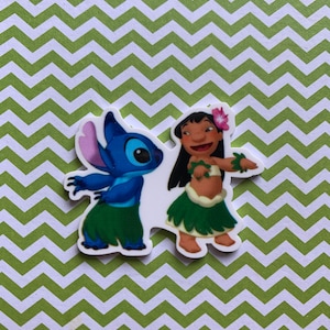 5pc. Lilo and Stitch Resin, Planar, Flatback, Cabochon, Bow Center, Slime Charm
