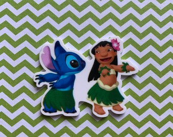 5pc. Lilo and Stitch Resin, Planar, Flatback, Cabochon, Bow Center, Slime Charm