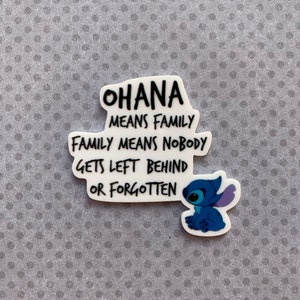 5pc. Stitch Resin, Ohana Means Family, Planar, Flatback, Cabochon, Bow Center, Slime Charm, Flat Back