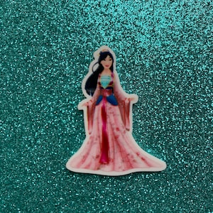 5pc. Mulan, Resin, Planar, Flatback, Cabochon, Bow Center,
