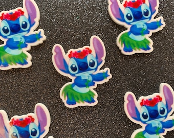 5pc. Stitch Resin, Ohana Means Family, Planar, Flatback, Cabochon, Bow Center, Slime Charm, Flat Back