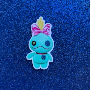 5pc. Stitch&#39;s Friend Resin, Planar, Flatback, Cabochon, Bow Center, Slime Charm, Flat Back