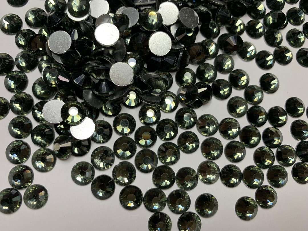 1440pcs Black Diamond Flat Back Round Glass K9, Rhinestones Flatback ...