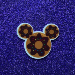 5pc. Mickey Mouse and Minnie Mouse Donut, Lollipop, Disneyland, Planar, Flatback, Cabochon, Bow Center, Faux Food