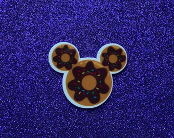 5pc. Mickey Mouse and Minnie Mouse Donut, Lollipop, Disneyland, Planar, Flatback, Cabochon, Bow Center, Faux Food