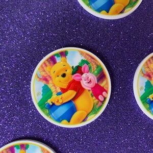 5pc. Pooh and Friends, Planar, Flatback, Cabochon, Bow Center, Flat Back, Tigger, Piglet, Eeyor, Pooh, Hundred Acre Wood