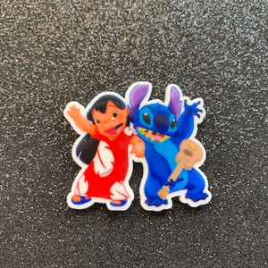 5pc. Lilo and Stitch Resin, Planar, Flatback, Cabochon, Bow Center, Slime Charm