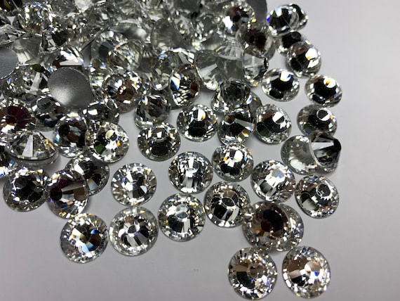 288pcs Clear Crystal Flat Back Round Glass K9, Rhinestones Flatback  Rhinestone Crystals Glass Beads Ss30, Ss34 