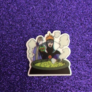 Snow White Evil Queen Mirror Mirror on the Wall Resin Planar Birthday Party Villain 5pc Poison Apple Slime Charm Flatback Bow Center