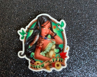 5pc. Pocahontas, Resina, Planar, Flatback, Cabochon, Bow Center,