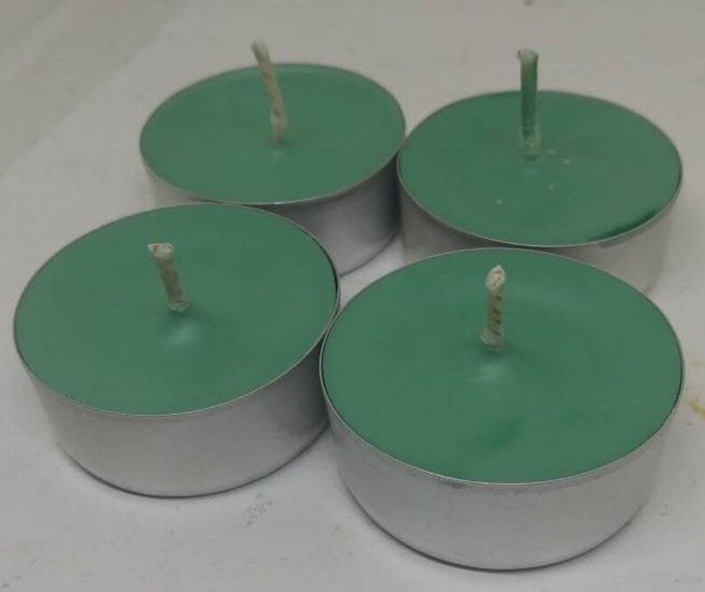 Sage Green Tea Light Candles Ostara Candles Wiccan Altar Etsy