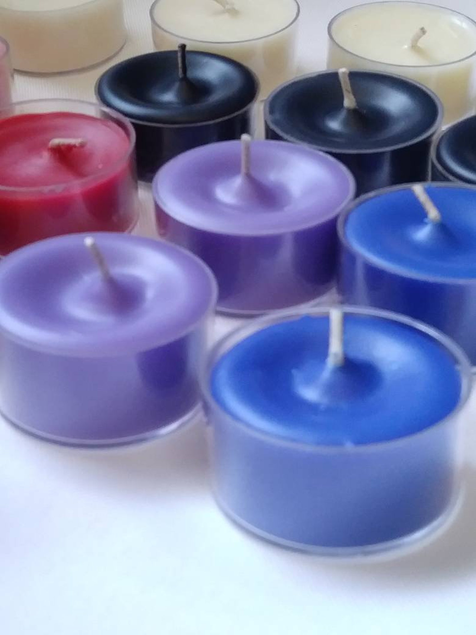 12 Custom Scented Tea Light Candles Colored Tea Light Etsy