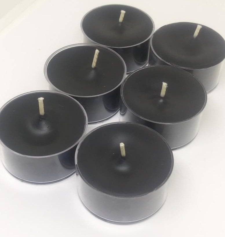 Black Scented Tealight Candles Black Candles Halloween Etsy
