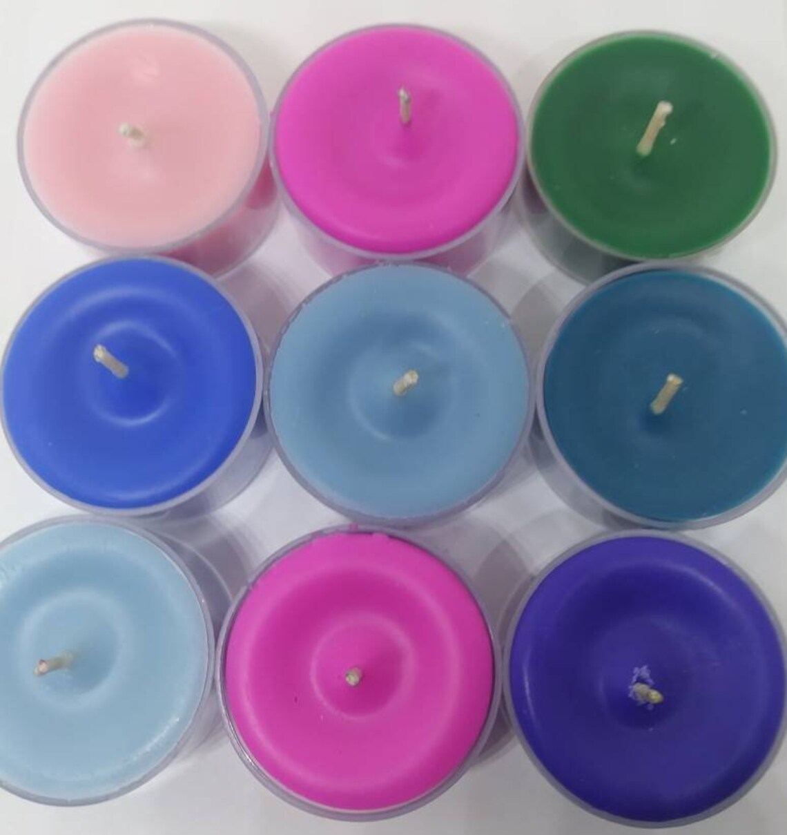 6 Custom Scented Tea Light Candles Colored Tea Light Candles Etsy