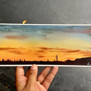 Dawn – Original Watercolor Painting | Hand-Painted Sunrise Landscape