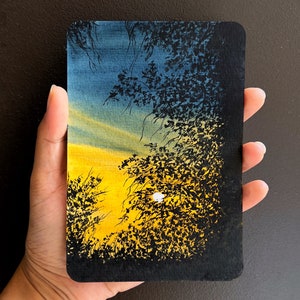 Carte postale originale peinte à l'aquarelle - Même les nuits les plus sombres auront une fin et le soleil se lèvera à nouveau.